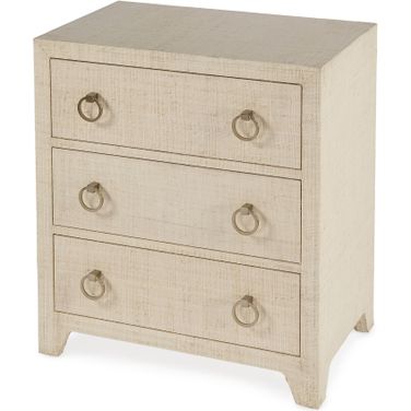 Bar Harbor Raffia 3 Drawer Nightstand In Natural