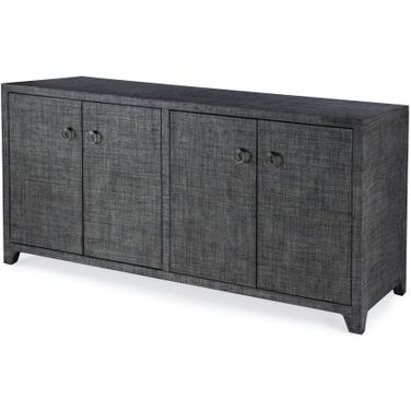 Bar Harbor Raffia 4 Door 70 Inch Sideboard In Charcoal