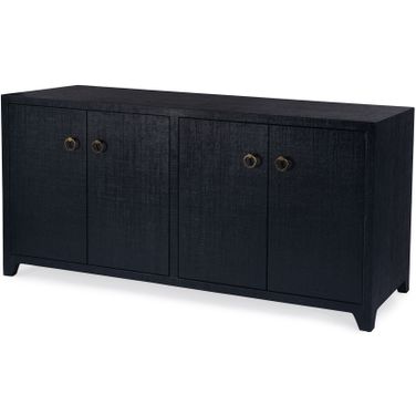 Bar Harbor Raffia 4 Door 70 Inch Sideboard In Navy Blue