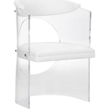 Baran Barrel Back Chair In White and Cream