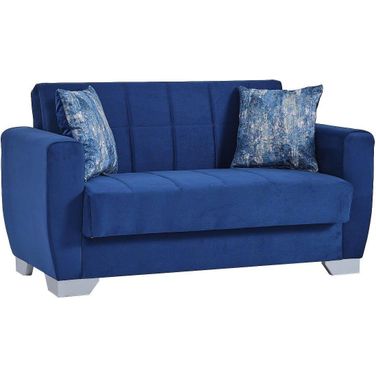 Barato Upholstered Convertible Loveseat with Storage In Blue