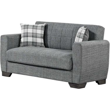 Barato Upholstered Convertible Loveseat with Storage In Gray