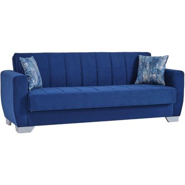Barato Upholstered Convertible Sofabed with Storage In Blue