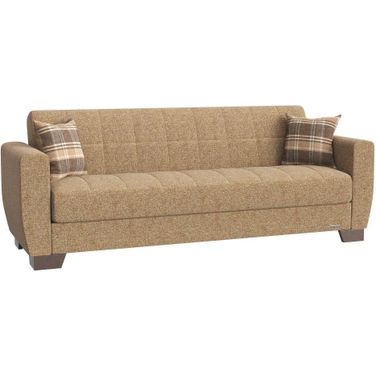 Barato Upholstered Convertible Sofabed with Storage In Light Brown