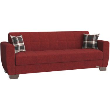 Barato Upholstered Convertible Sofabed with Storage In Burgundy