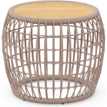 Barcelona Side Table In Taupe and Natural