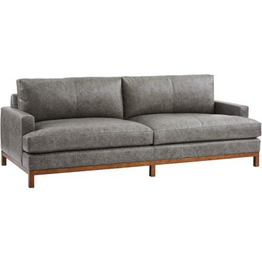 Barclay Butera Upholstery Horizon Leather Sofa In Calias Brass