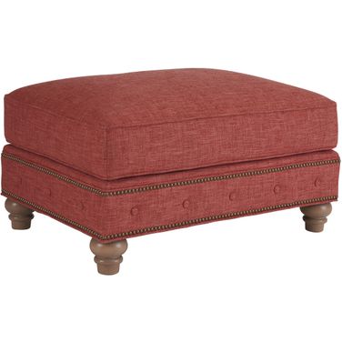 Barclay Butera Upholstery Carmen Ottoman In Red