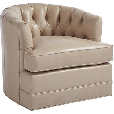 Barclay Butera Upholstery Cliffhaven Leather Swivel Chair