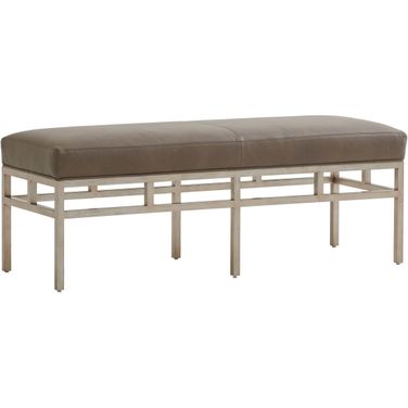 Barclay Butera Upholstery Lucca Leather Metal Bench