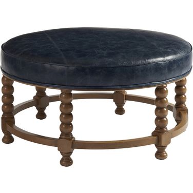 Barclay Butera Upholstery Naples Leather Cocktail Ottoman