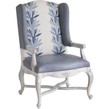 Barclay Butera Upholstery Patras Leather Chair In Blue