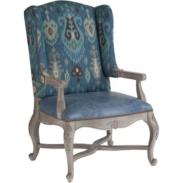Patras Leather Chair In Blue
