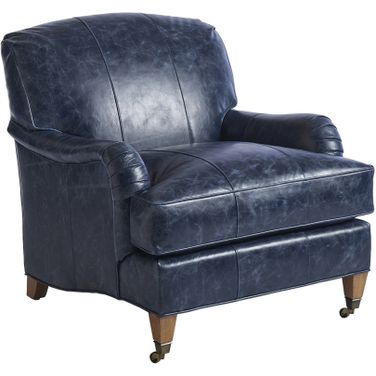 Barclay Butera Upholstery Sydney Leather Chair With Brass Caster 01-5110-11B-LL-40