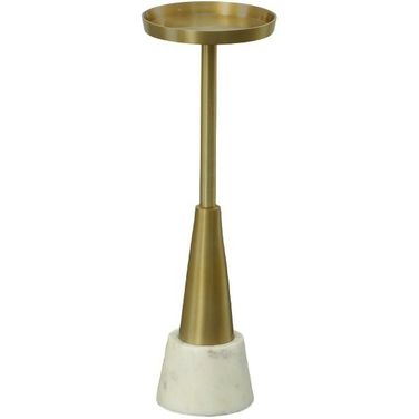 Barclay Small Drink Table In Gold and White