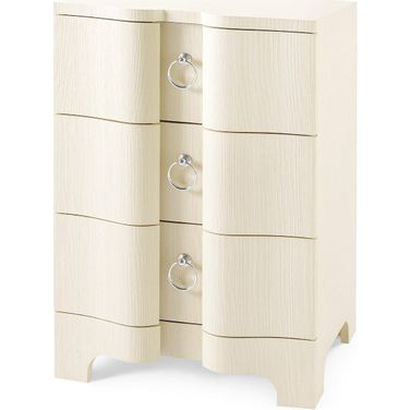 Bardot 3-Drawer Side Table In Canvas Cream