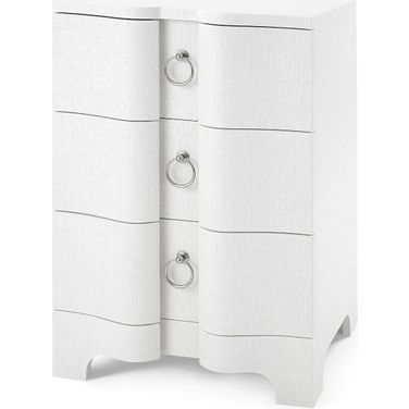 Bardot 3-Drawer Side Table In Chiffon White