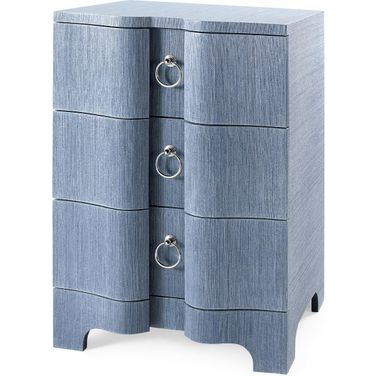 Bardot 3-Drawer Side Table In Navy Blue