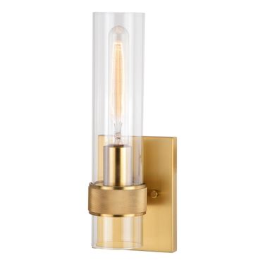 Bari 13 InchH Wall Light In Satin Brass