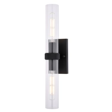 Bari 21.5 Inch 2 Light Wall Light In Matte Black
