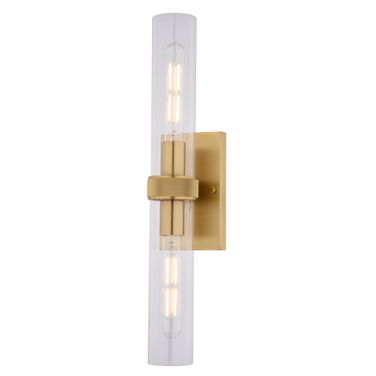 Bari 21.5 Inch 2 Light Wall Light In Satin Brass