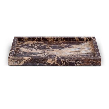 Barletta Rectangular Marble Tray In Cherry