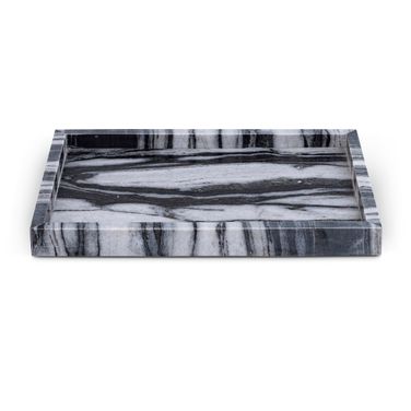 Barletta Rectangular Marble Tray In Panda