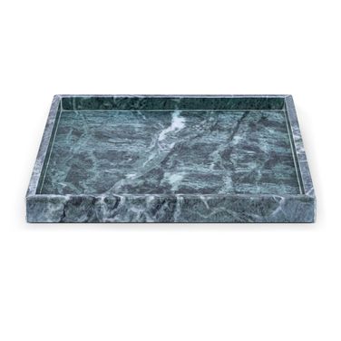 Barletta Square Marble Tray In Green