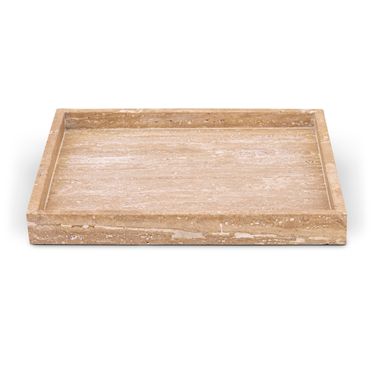 Barletta Square Travertine Tray In Natural