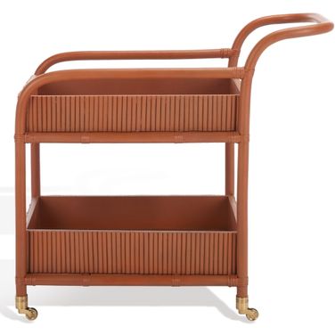 Barnette Rattan Pole Barcart In Amber