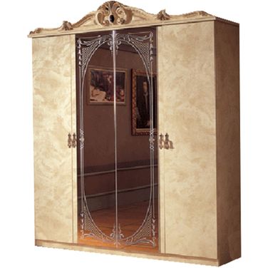 Barocco 4 Door Wardrobe (Ivory and Gold)