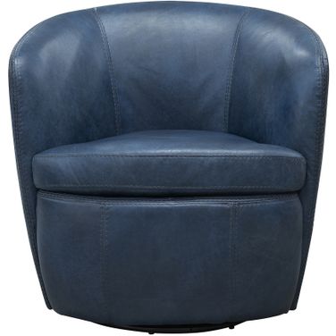 Barolo Swivel Club Chair In Blue