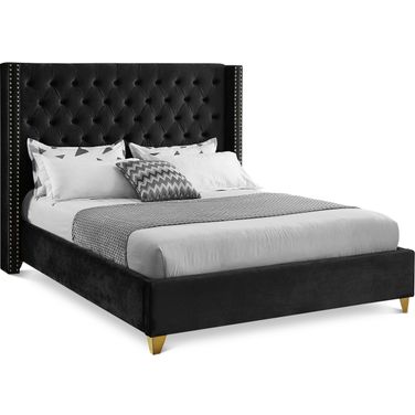 Barolo Velvet King Bed In Black