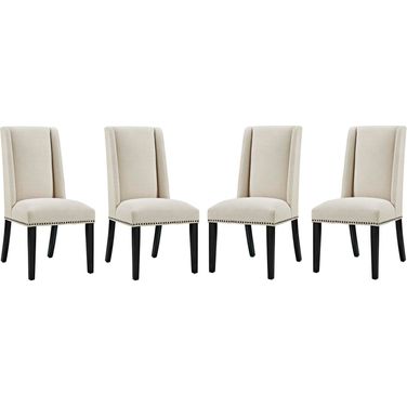 Baron Beige Dining Chair Fabric Set of 4