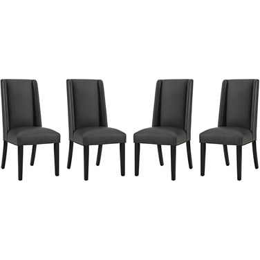 Baron Black Dining Chair Vinyl Set of 4