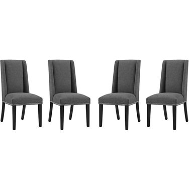 Baron Gray Dining Chair Fabric Set of 4