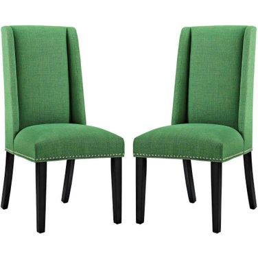 Baron Dining Chair Fabric Set of 2 In Green