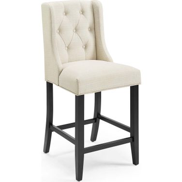 Baronet Beige Tufted Button Upholstered Fabric Counter Stool EEI-3739-BEI
