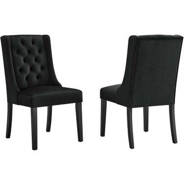 Baronet Performance Velvet Dining Chair Set Of 2 In Black