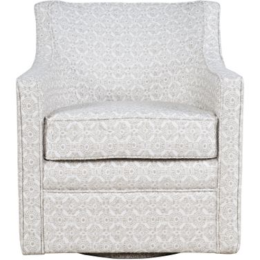 Barrett Crux Textured Upholstery Swivel Accent Armchair In Beige