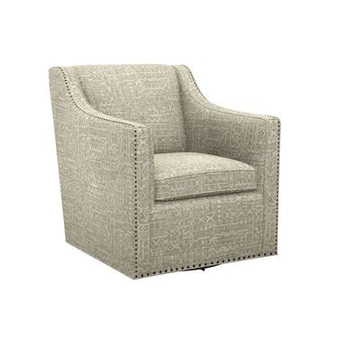 Featured Upholstery Barrier Swivel Chair In Beige