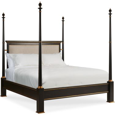 Barrington King Poster Bed In Black and Gold