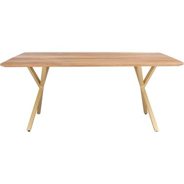 Barron Rectangle Dining Table In Natural and Gold