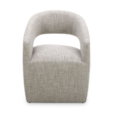 Barrow Rolling Dining Chair In Grey Storm