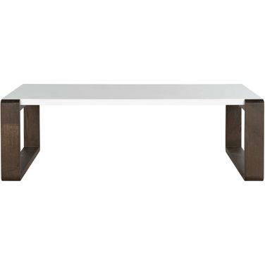 Bartholomew Scandinavian White and Dark Brown Lacquer Coffee Table