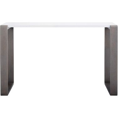 Bartholomew Scandinavian White and Gray Lacquer Console Table
