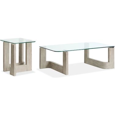 Bartlett Rectangular Occasional Table Set In Smokey Pine