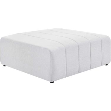 Bartlett Upholstered Fabric Ottoman In Ivory