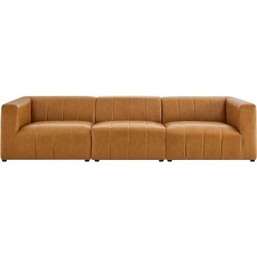 Bartlett Vegan Leather 3-Piece Sofa In Tan