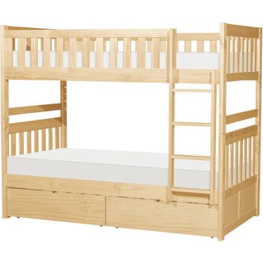 Bartly Twin/Twin Bunk Bed with Storage Boxes In Natural